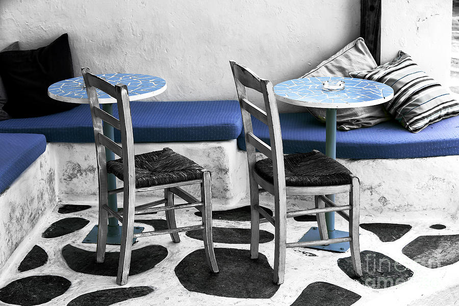 Two Tables in Mykonos Fusion Photograph by John Rizzuto