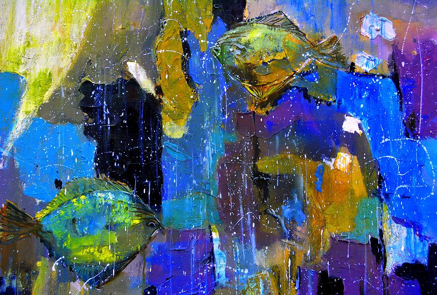 Fish Painting - Two tarbots 69 by Pol Ledent