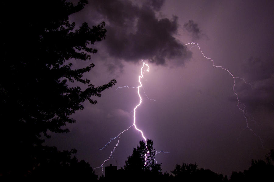 Two-Tone Lightning Photograph by Deborah Smolinske