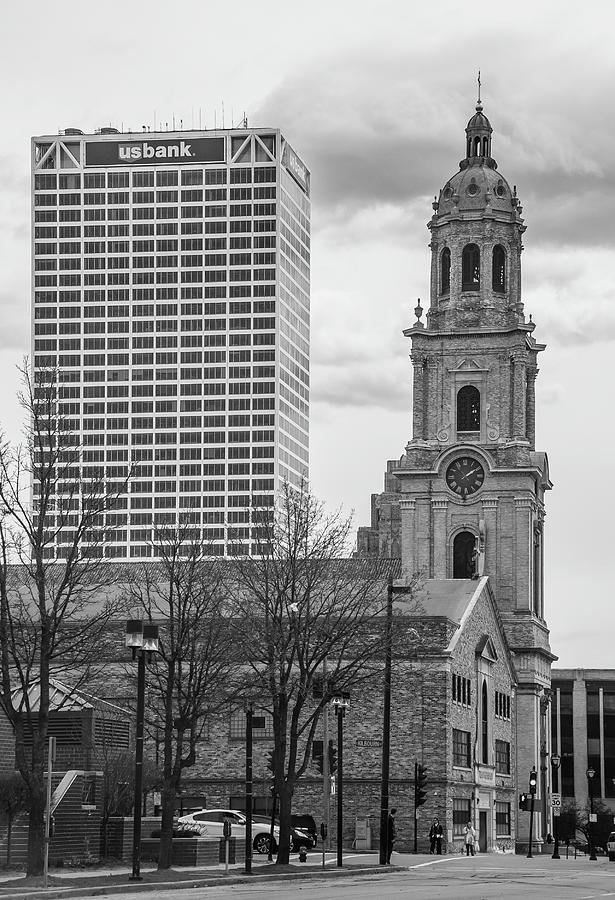 Milwaukee Photograph - Two Towers of Worship? by John Roach