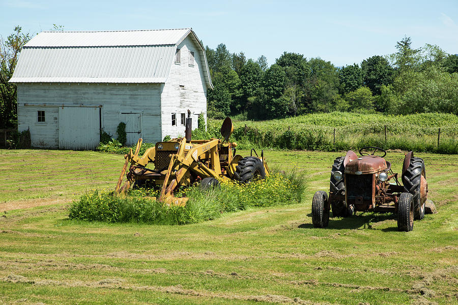 Two Tractors and Barn in Nooksack Photograph by Tom Cochran