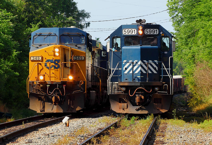 Two Trains in Irmo Photograph by Joseph C Hinson