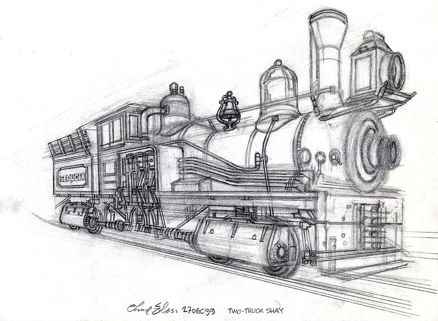 Two Truck Shay Drawing by Chad Glass - Fine Art America