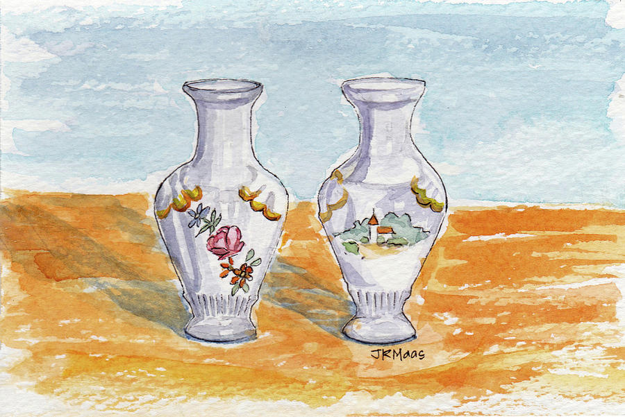 Two-View Vase Painting by Julie Maas