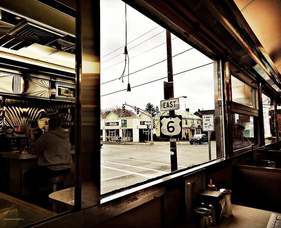 Two Views Inside the Orchid Diner Photograph by Kathy Barney