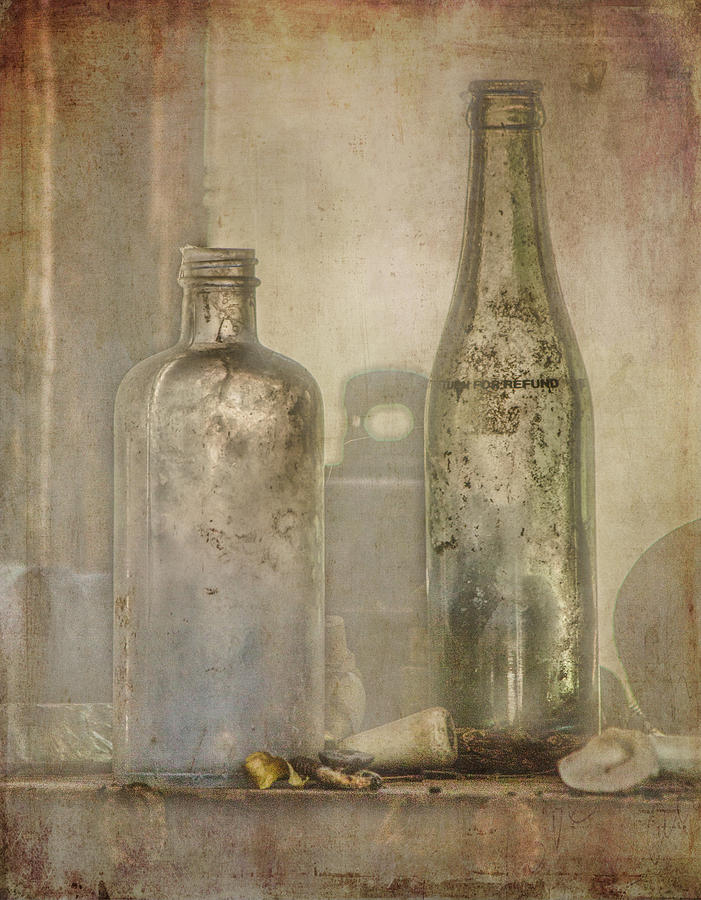 Two Vintage Bottles Photograph by Teresa Wilson