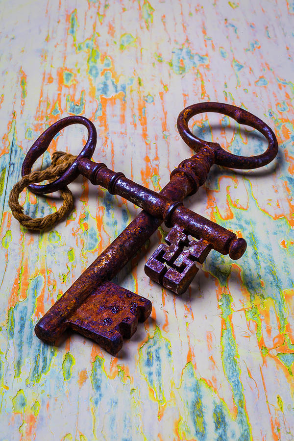 Two Weathered Skeleton Keys Photograph by Garry Gay