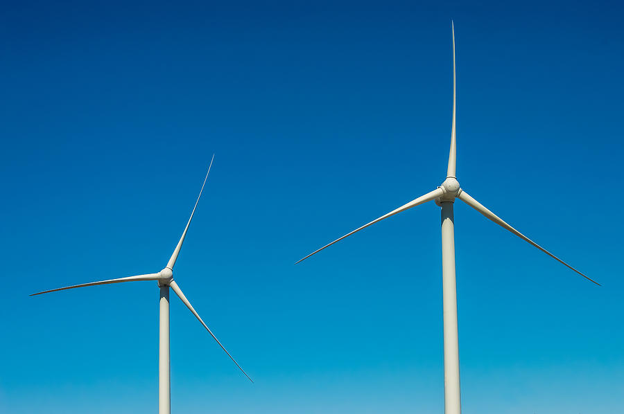 Two Photograph - Two Wind Turbines by Ray Sheley