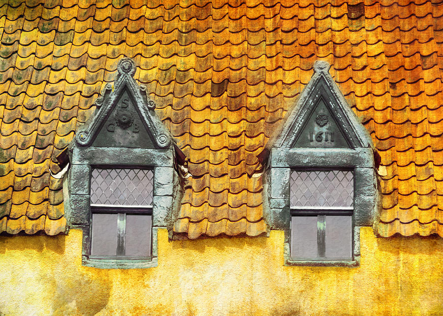Up Movie Photograph - Two Windows in Culross by Hal Halli