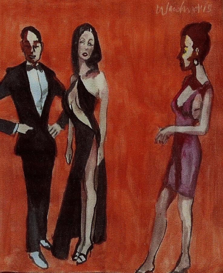 Love Painting - Two Women and Man by Harry WEISBURD