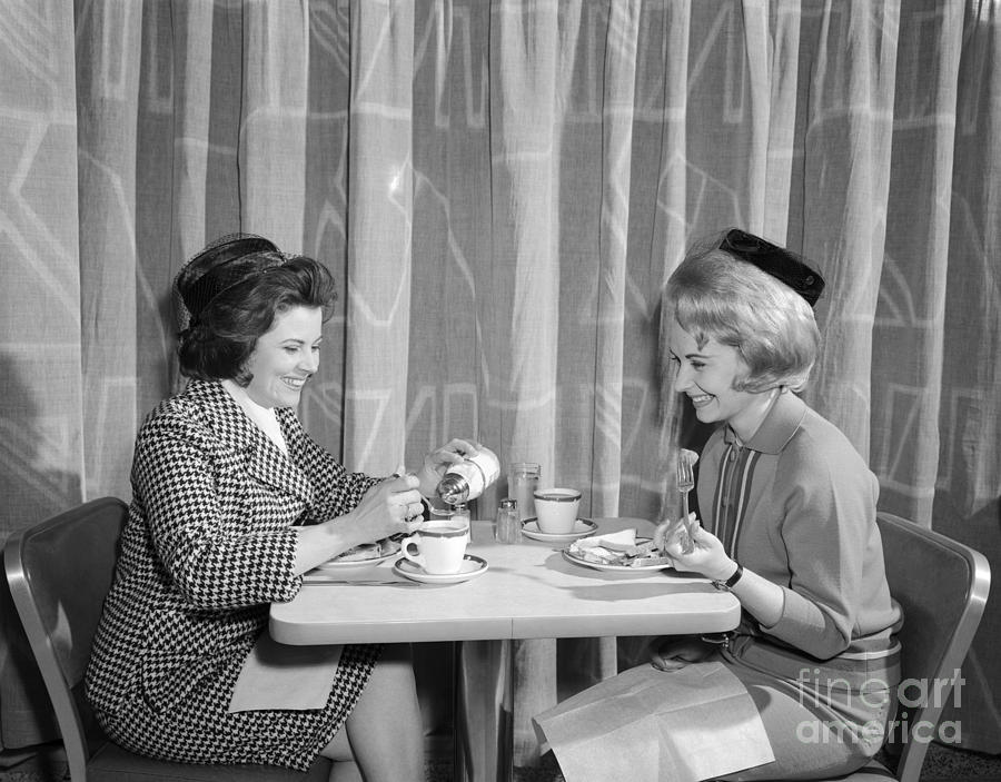 Two Women Having Lunch, C.1960s Photograph by H. Armstrong Roberts/ClassicStock