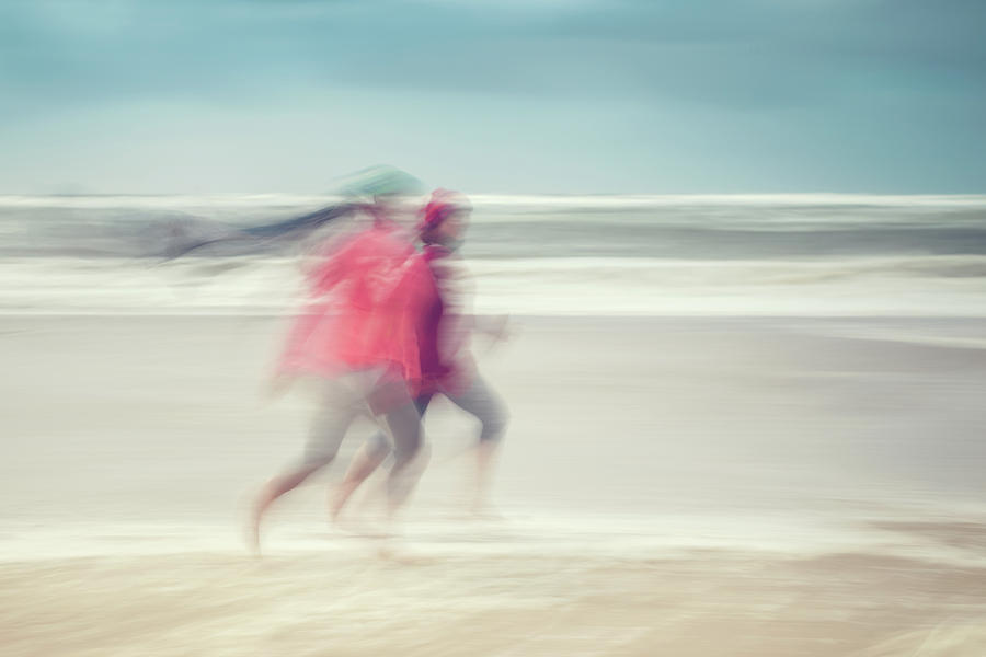 Beach Photograph - two women on beach No. 7 by Holger Nimtz Beach Photograph - two women on beach No. 7 by Holger Nimtz