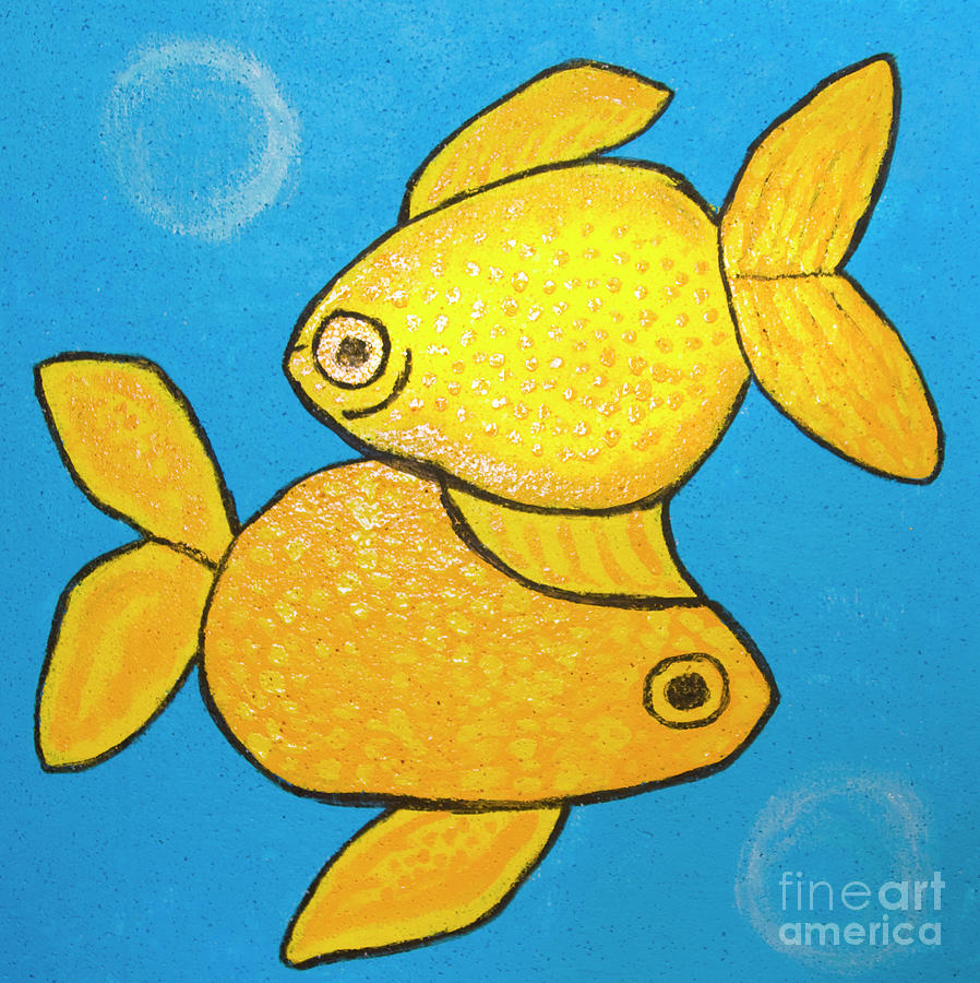 Two yellow fishes Painting by Irina Afonskaya