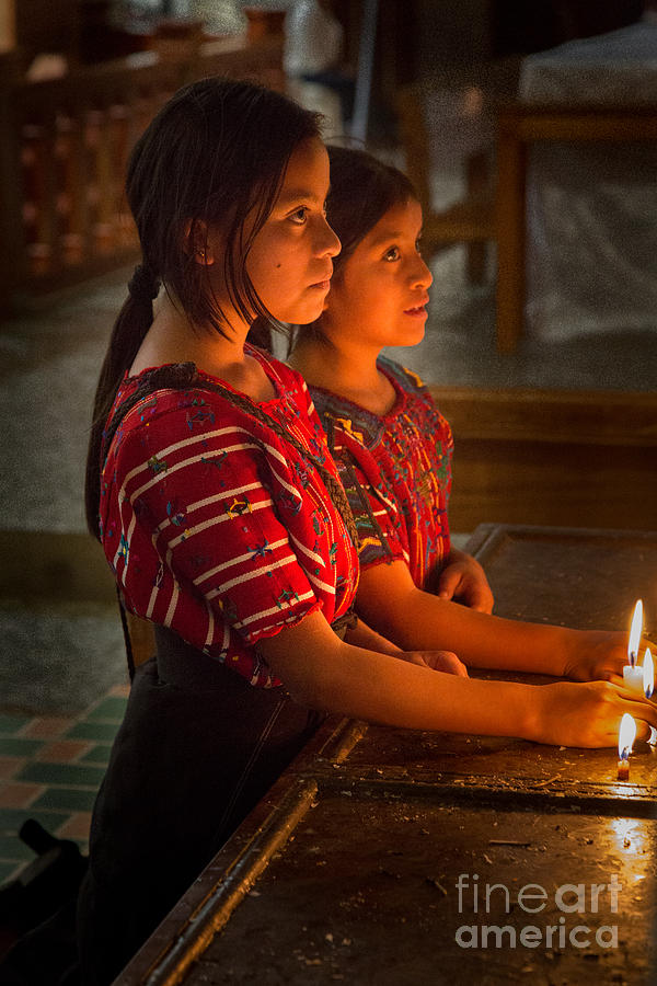Portrait Photograph - Two young girls in Church by Dan Hartford