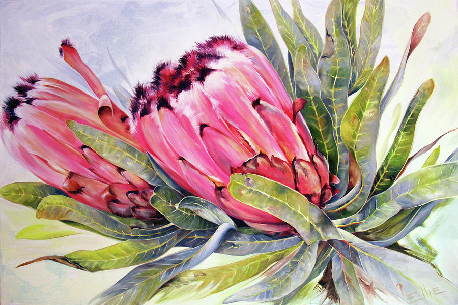 Floral Painting - Twos Company by Ellie Eburne