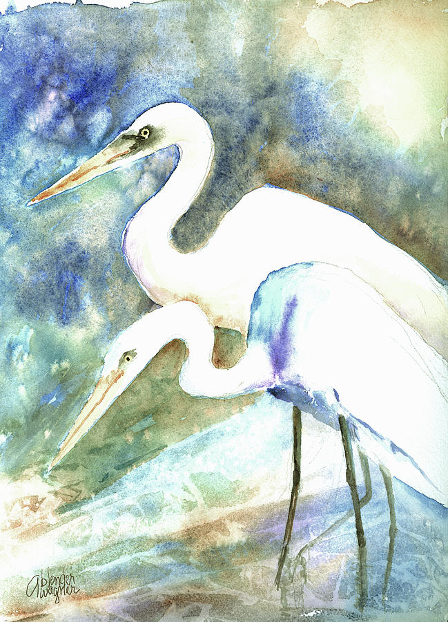 Crane Painting - Twosome  by Arline Wagner