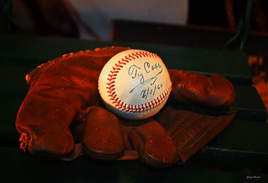 Ty Cobb Signed Ball 002 Photograph by George Bostian