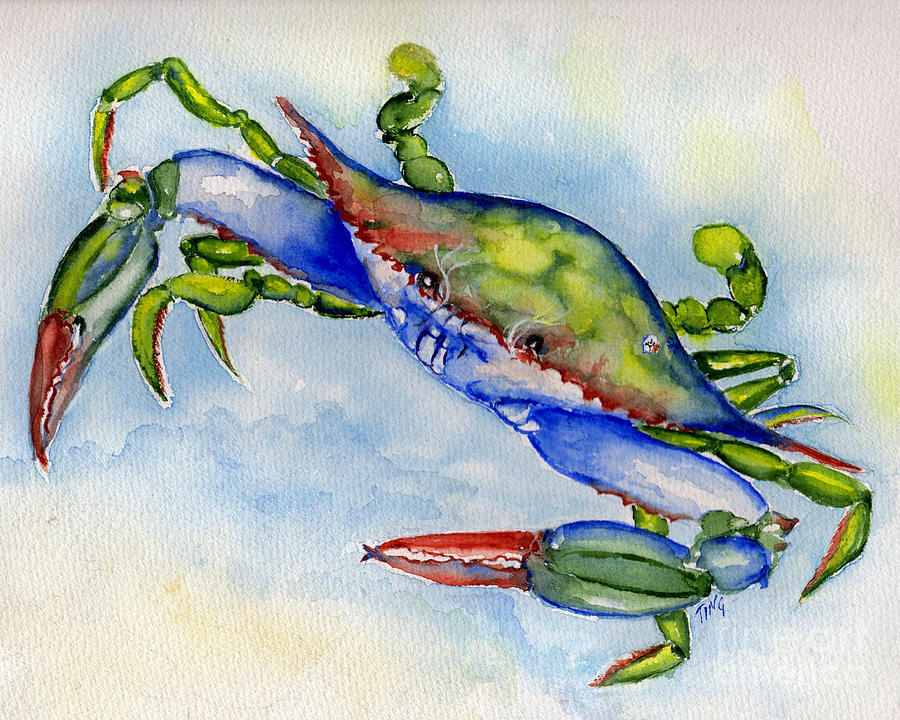Tybee Blue Crab 2 Painting by Doris Blessington