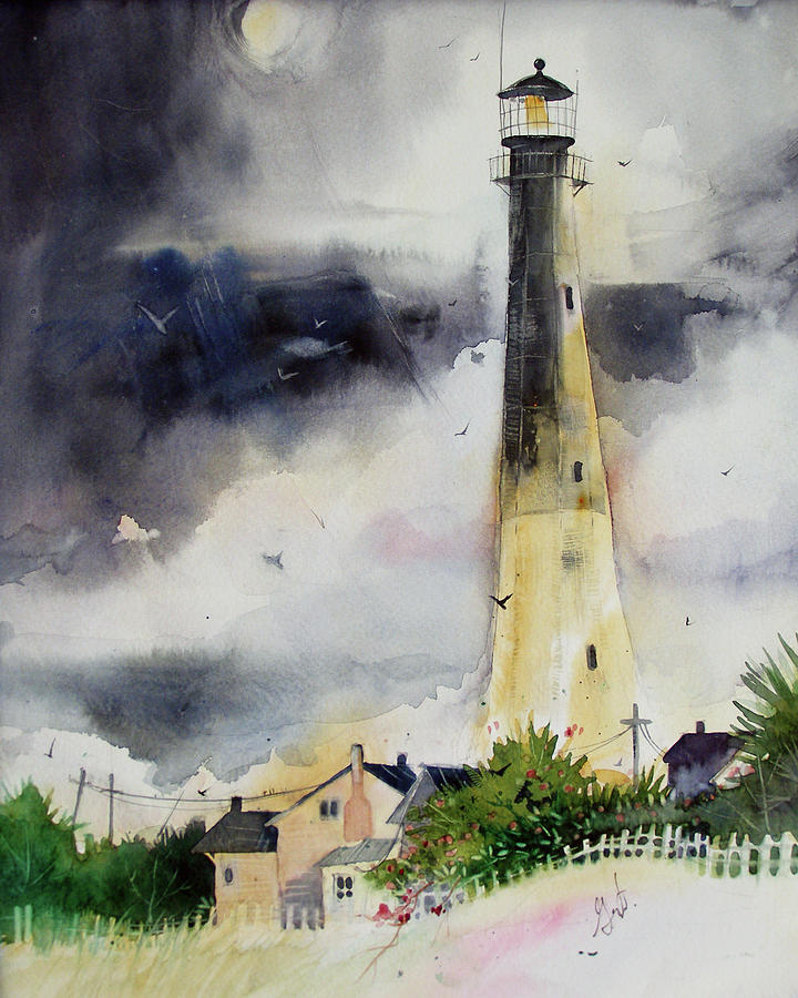 Tybee Lighthouse Painting by Gertrude Palmer
