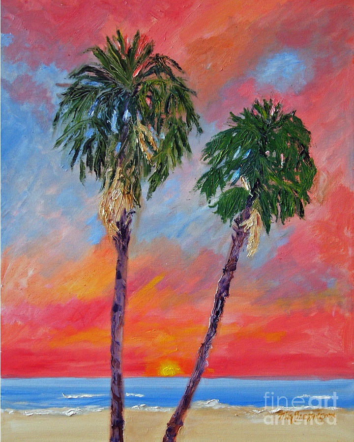 Tybee Twin Palms Painting by Doris Blessington
