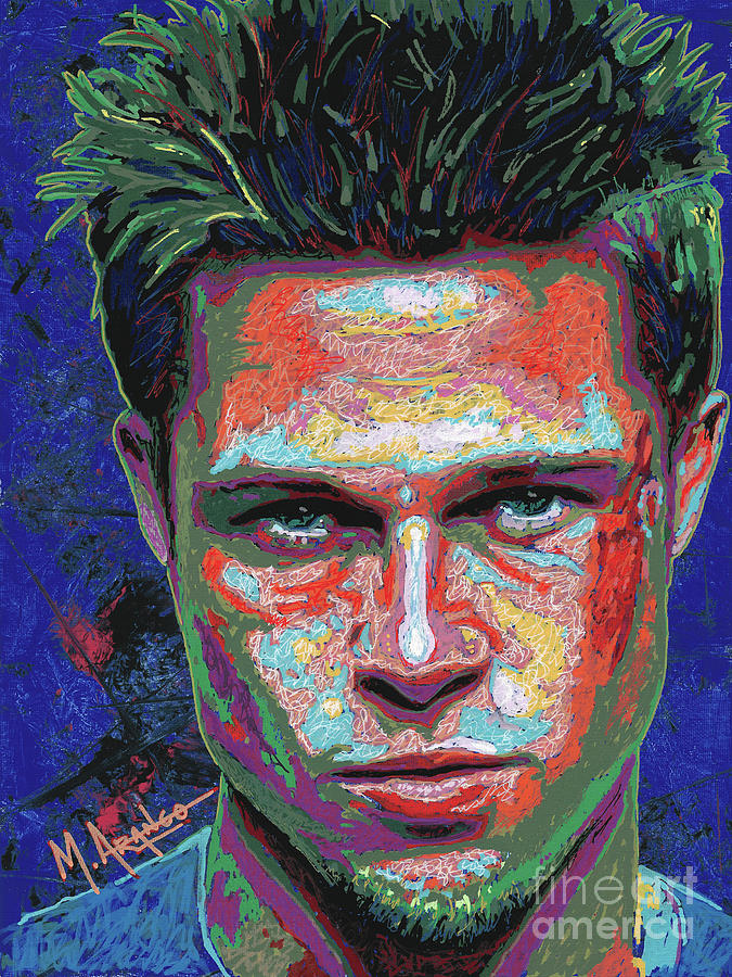 Fight Club Painting - Tyler Durden Lives by Maria Arango