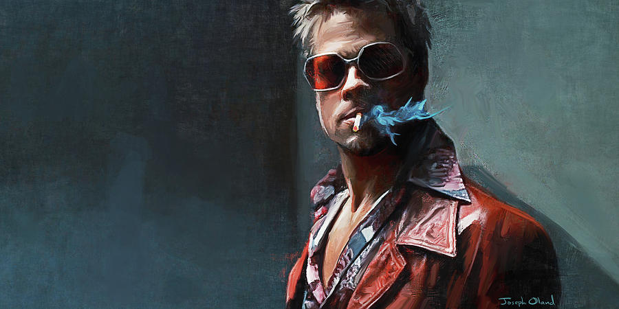 Tyler Durden Smokes - Fight Club Painting by Joseph Oland - Pixels