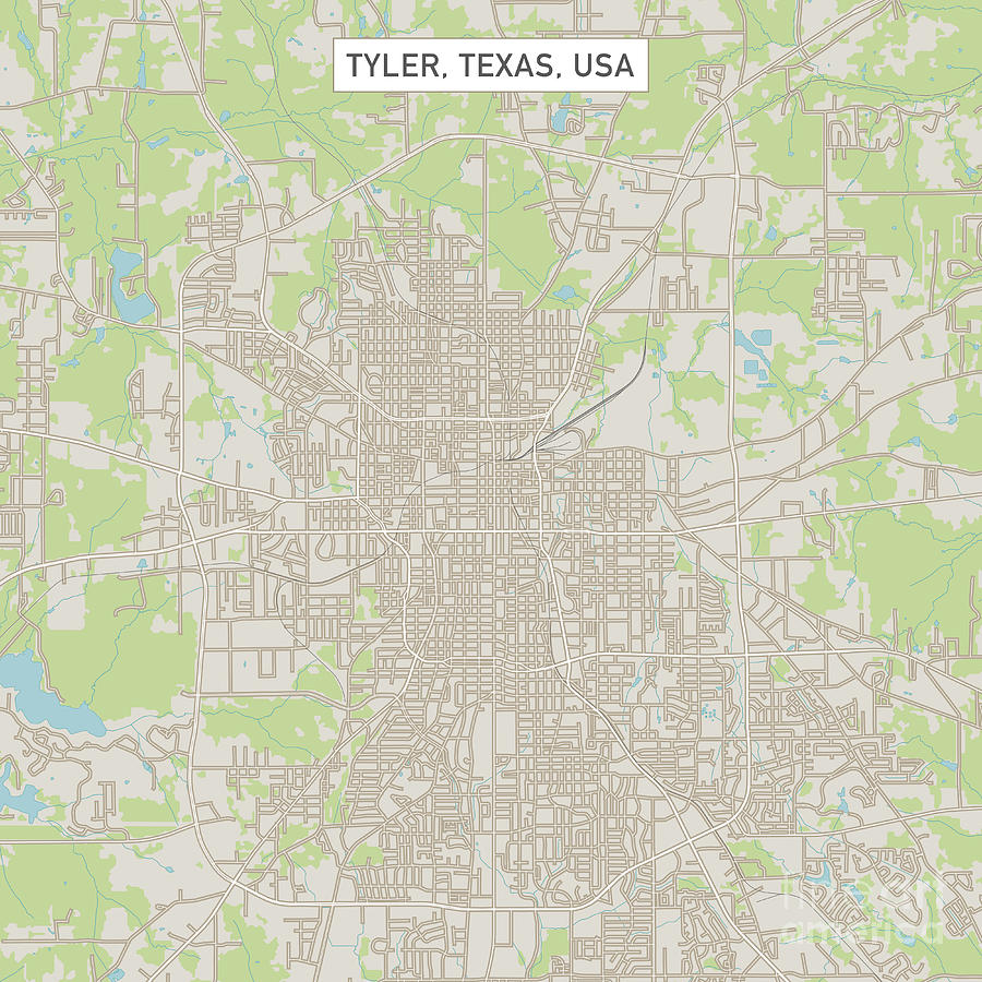 Tyler Texas Us City Street Map Digital Art By Frank Ramspott Pixels 4859