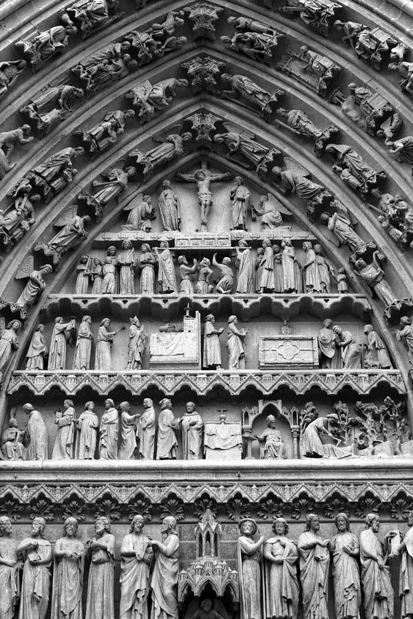 Tympanum Doorway, Cathedral Basilica of Our Lady of Amiens, France Photograph by Aidan Moran