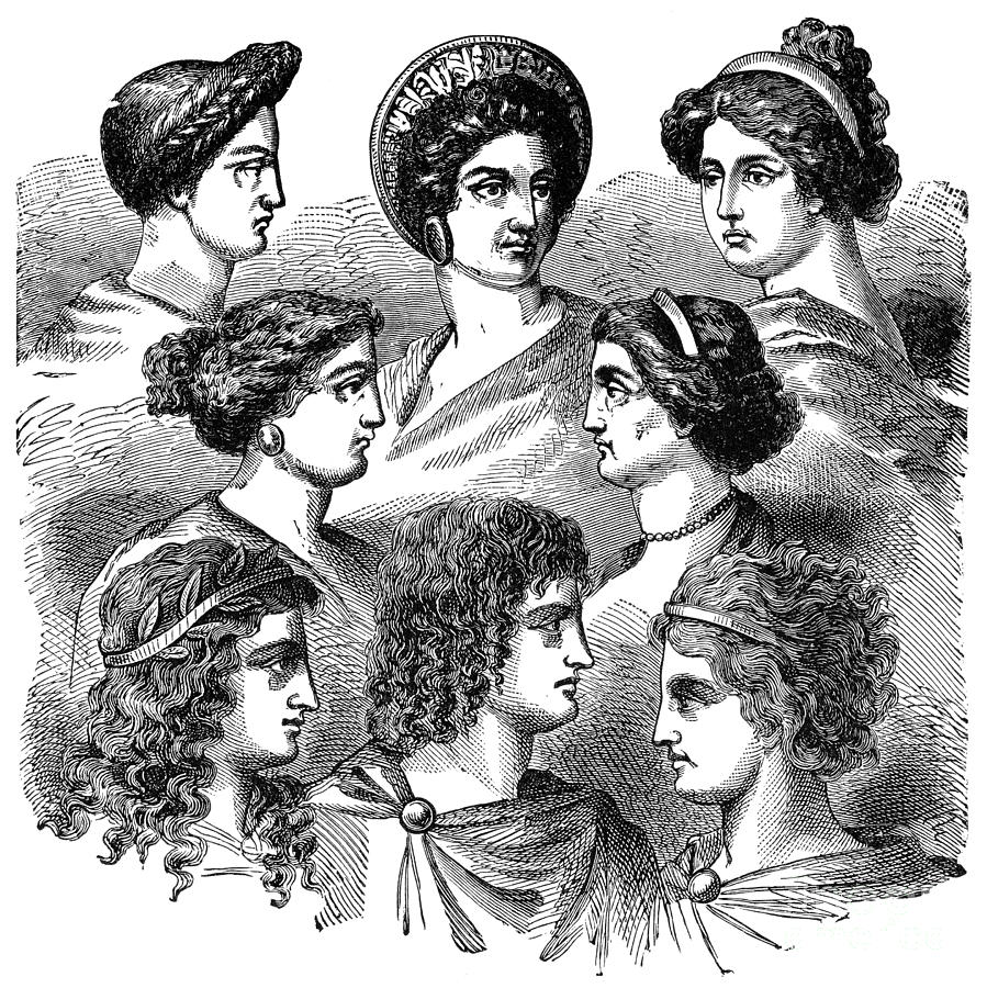 Types Of Greek Women Drawing by Granger
