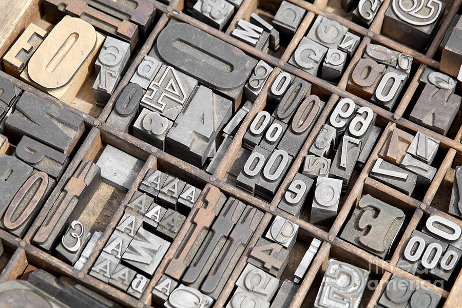 Typeset Letters and Numbers Photograph by Anthony Totah