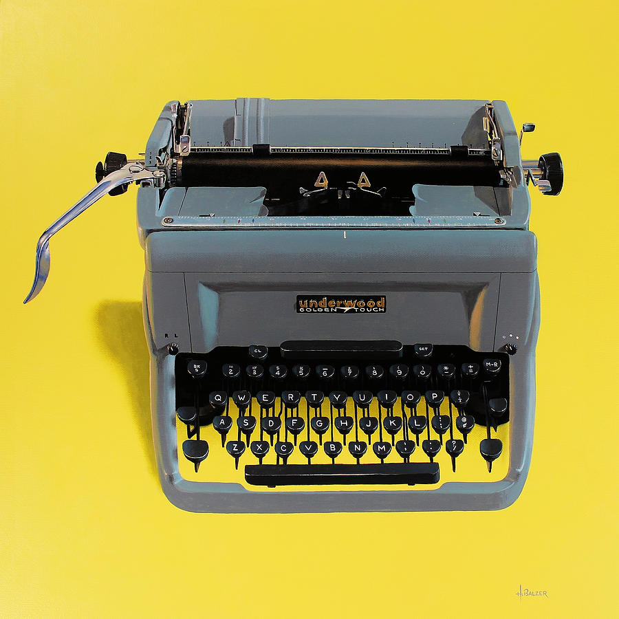 Vintage Painting - Typewriter by Henry Balzer