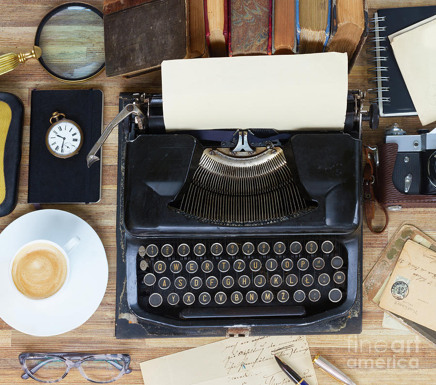 Typewriter on Table Photograph by Anastasy Yarmolovich