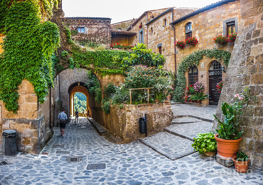 Typical alley way in civita di Bagnoregio, Lazio, Italy Photograph by JR Photography