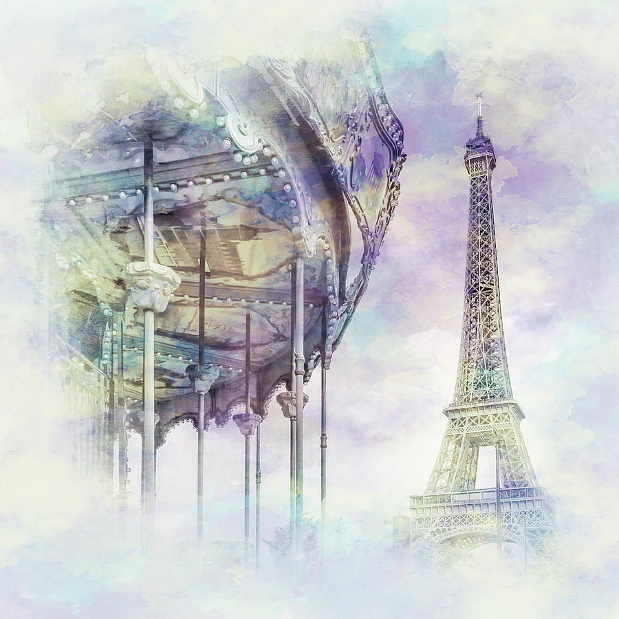 Typical Paris - watercolor  Photograph by Melanie Viola