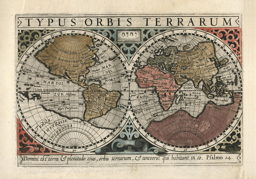 Typus Orbis Terrarum - Gerhard Mercator - 1607 - Historical Chart Drawing