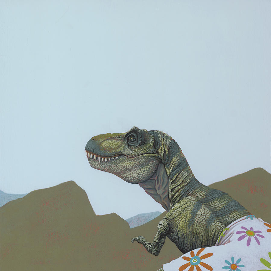 Dinosaur Painting - Tyranosaurus Rex by Jasper Oostland