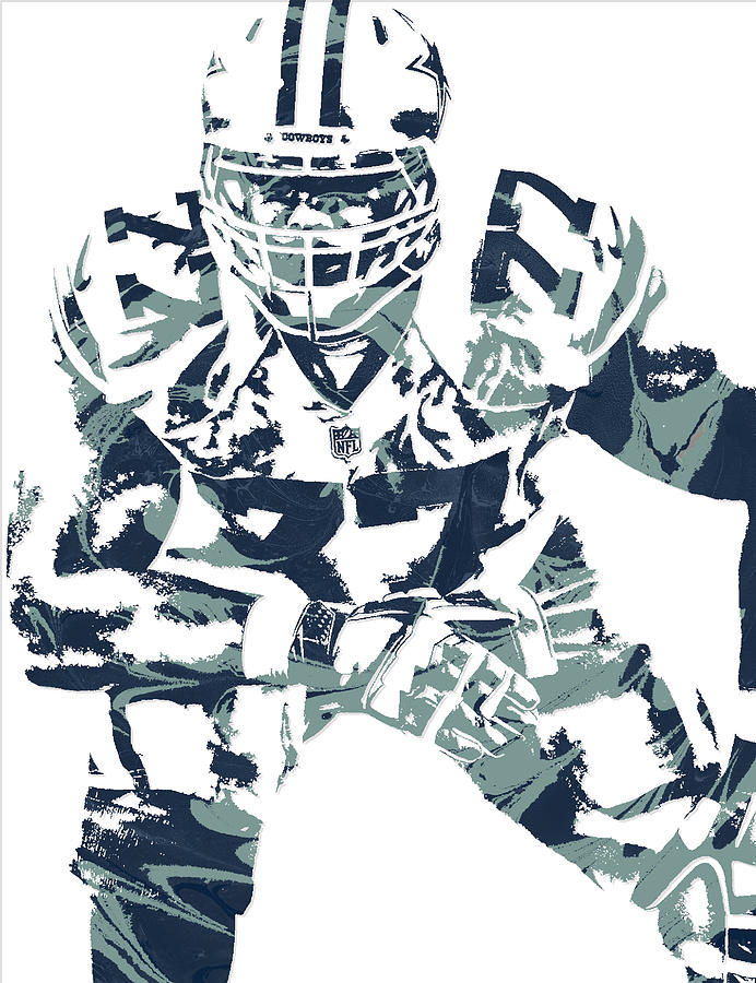 Tyron Smith Dallas Cowboys Pixel Art Mixed Media by Joe Hamilton