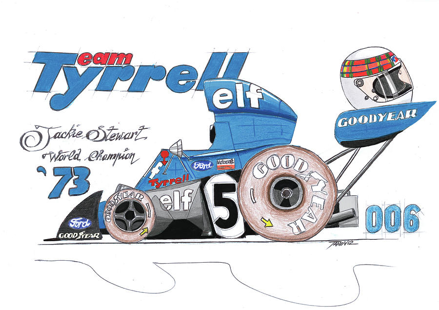 Steve Mcqueen Painting - Tyrrell 006  by Tano V-Dodici ArtAutomobile
