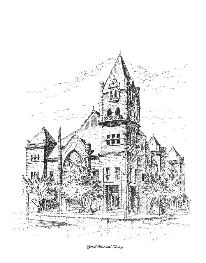 Tyrrell Historical Library Drawing by Randy Welborn