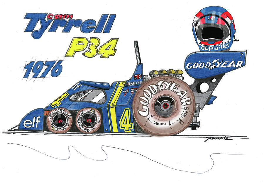 Tyrrell P34 Painting by Tano V-Dodici ArtAutomobile