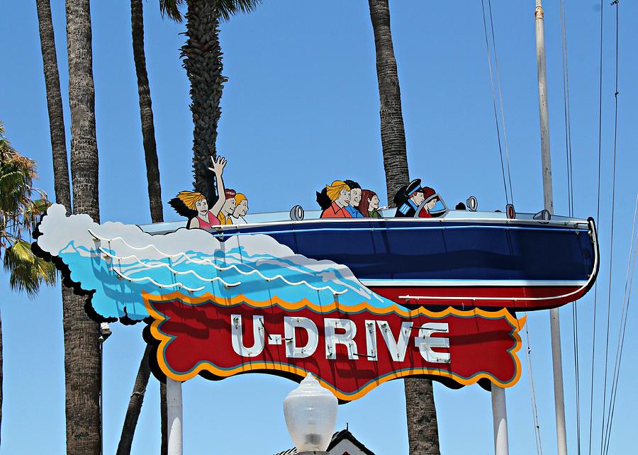Boat Photograph - U-Drive Boat Sign by Steve Natale