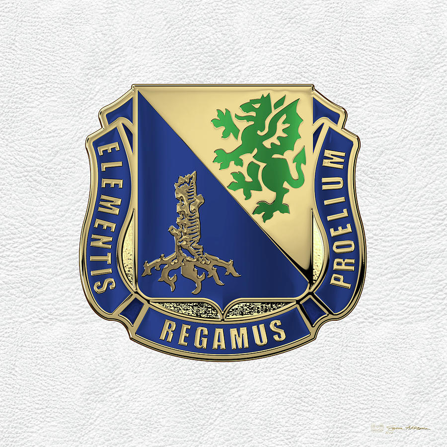 Military Digital Art - U. S.  Army Chemical Corps - Regimental Insignia over White Leather by Serge Averbukh
