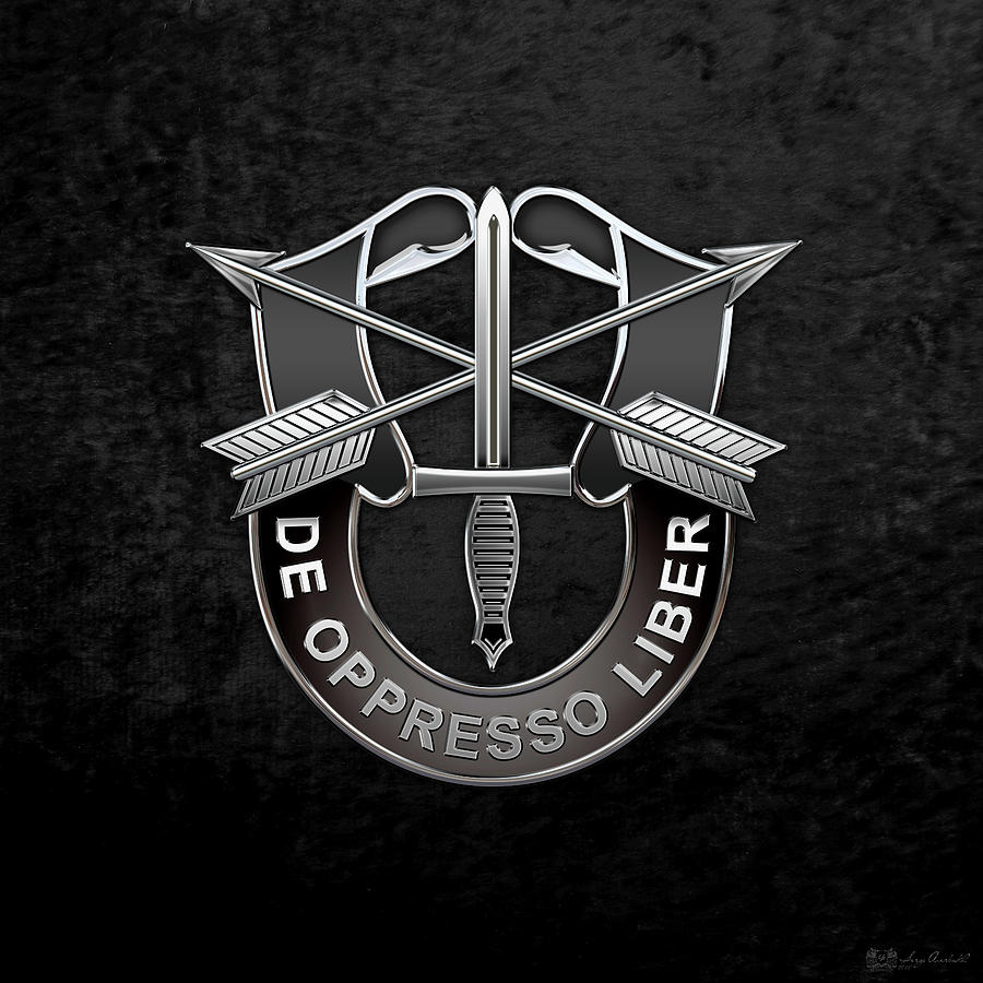 U. S.  Army Special Forces  -  Green Berets D U I over Black Velvet Digital Art by Serge Averbukh