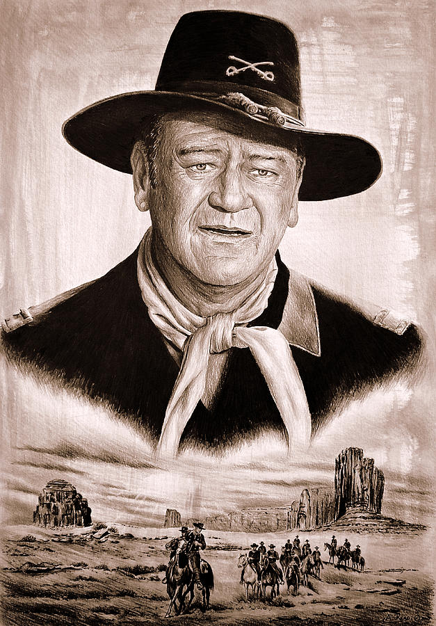 U S Calvary sepia Drawing by Andrew Read