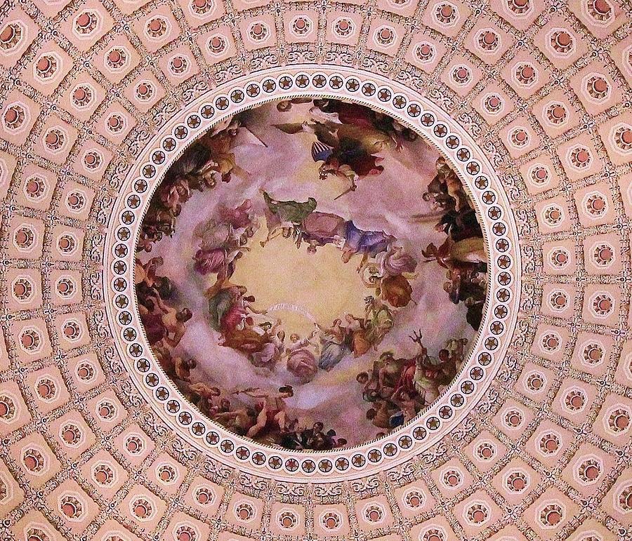 U S Capitol Dome Mural # 3 Photograph by Allen Beatty