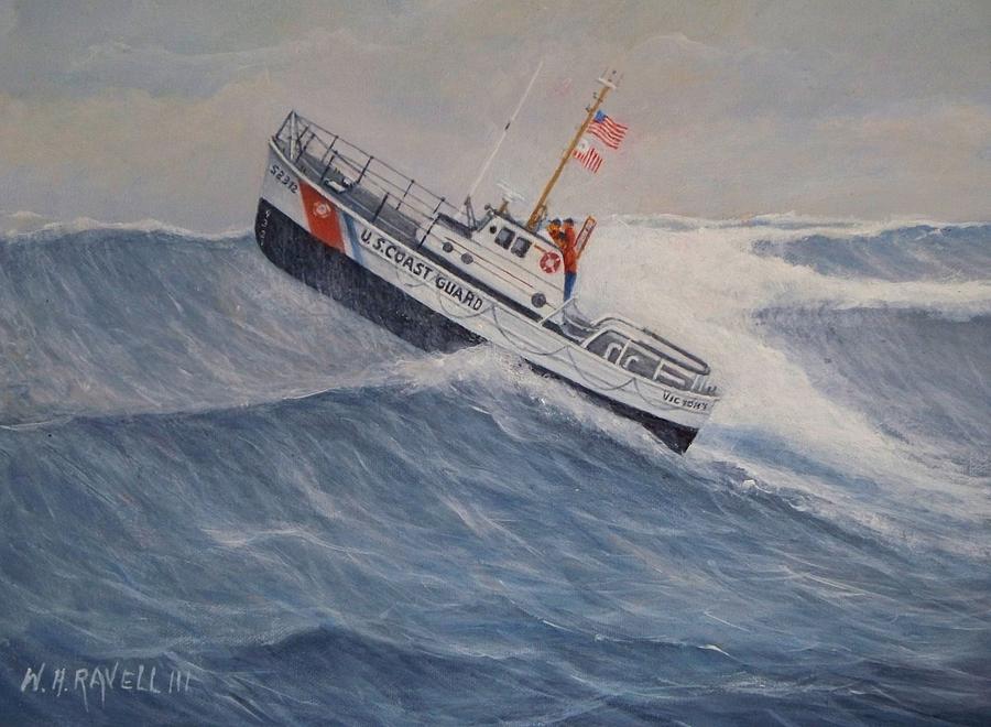 U. S. Coast Guard Motor Lifeboat Victory Painting by William Ravell