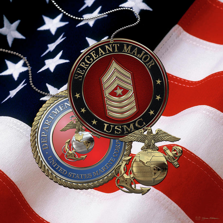 U. S. Marines Sergeant Major - U S M C Sgt Maj Rank Insignia over ...