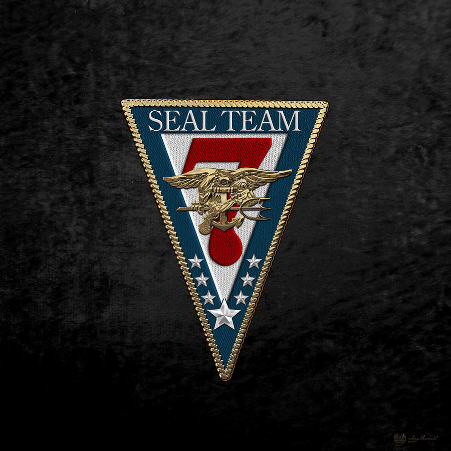 U. S. Navy S E A Ls - S E A L Team Seven  -  S T 7  Patch over Black Velvet Digital Art by Serge Averbukh