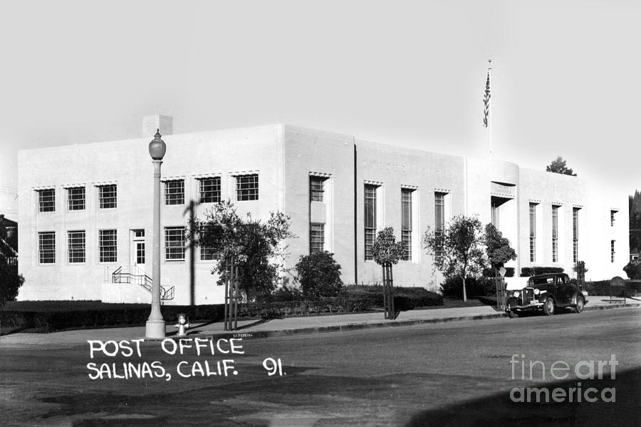U. S. Photograph - U. S. Post Office Salinas, Calif. Circa 1936 by Monterey County Historical Society