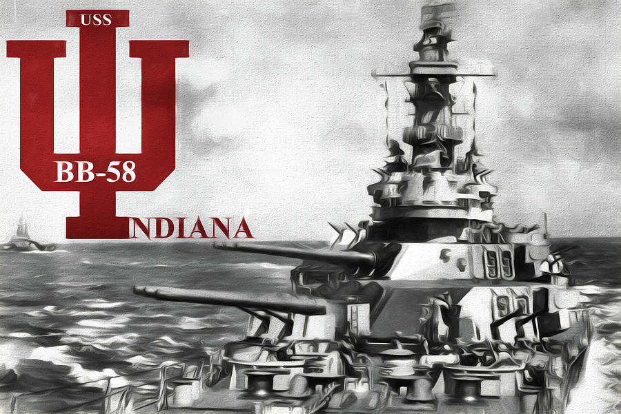 U S S Indiana  Digital Art by JC Findley